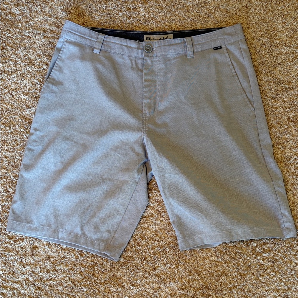 Travis Mathew Light Gray Flat Front Shorts